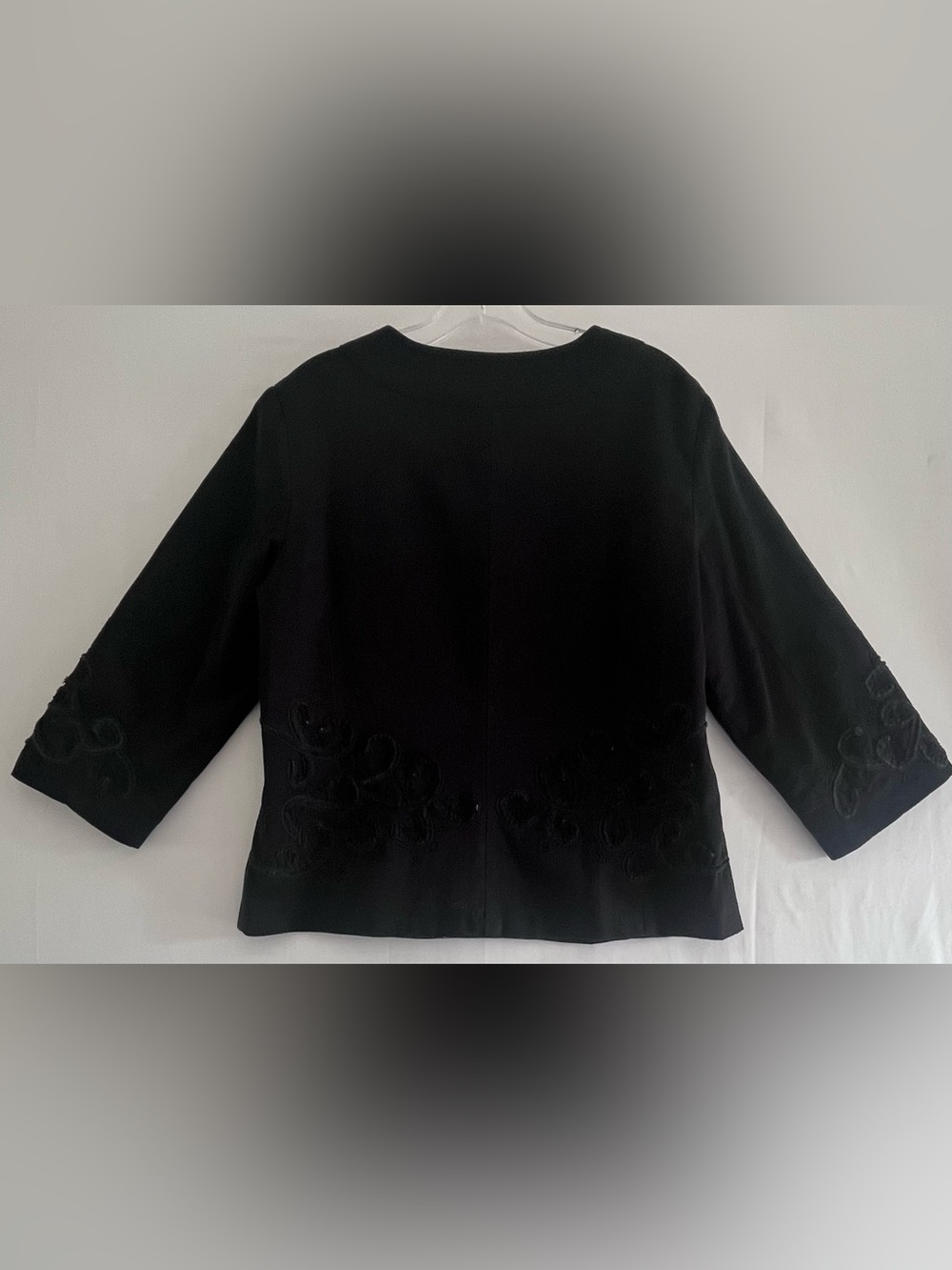 Coldwater Creek Black Soutache Embroidered Crop Jacket Coquette Whimsigoth 10 - Picture 2 of 13